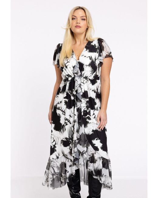 Yoek White A-Linien- Kleid mit Fransen