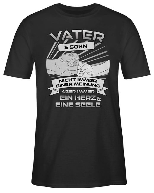 Shirtracer T-Shirt nicht immer einer Meinung, Vater und Sohn Geschenk, V Papa in Black für Herren