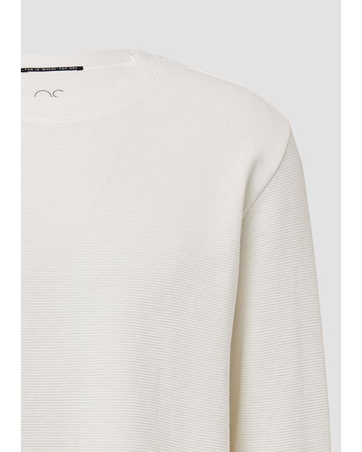 QS Langarmshirt Longsleeve aus Strukturware in White für Herren