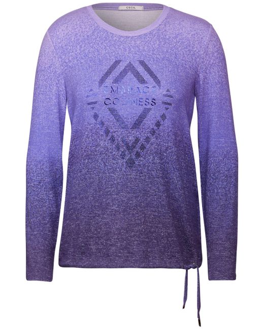 Cecil Purple Langarmshirt Rundhalsausschnitt