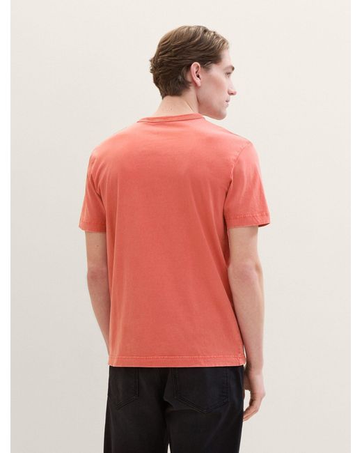Tom Tailor T-Shirt mit Textprint in Red für Herren