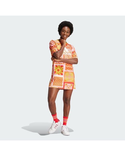 Adidas Orange Sportswear Sweatkleid ADIDAS X FARM RIO SLIM KLEID