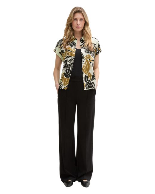 Tom Tailor Multicolor Langarmbluse blouse shortsleeve with linen