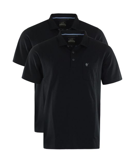 Hajo 2er Pack Pique in Black für Herren