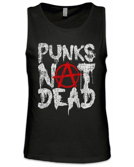 Urban Backwoods Tanktop Punks Not Dead II Ärmelloses T-Shirt Music DJ MC Punk New Wave UK Rock Avant-Garde Band Noise England in Black für Herren