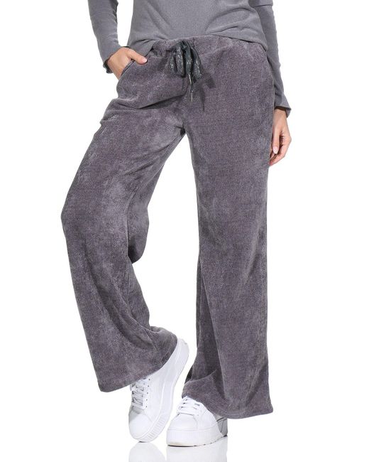 OriginalYou Gray Schlupfhose Cordhose Freizeithose Culotte moderne Soft Cord Qualität