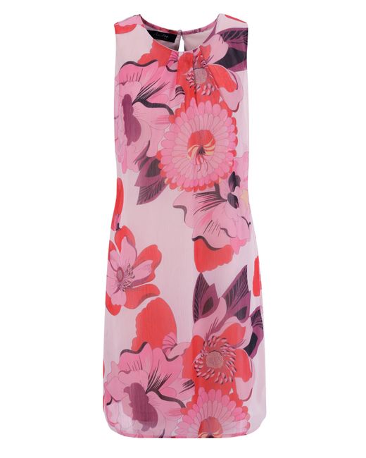 Aniston SELECTED Pink Sommerkleid mit großen Blüten bedruckt