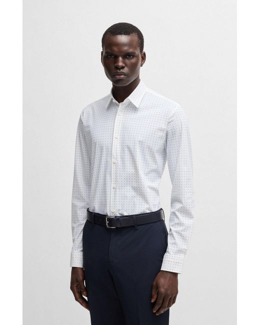 Boss Langarmhemd P-ROAN-kent-C1-233 (1-tlg) in White für Herren