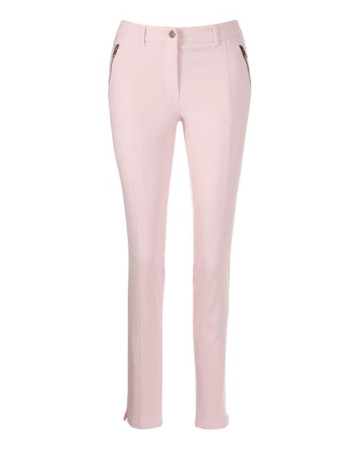 Madeleine Pink Stoffhose Enge Hose mit Reißverschlusstaschen