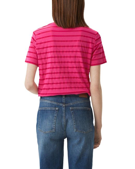comma casual identity Pink Kurzarmshirt T-Shirt