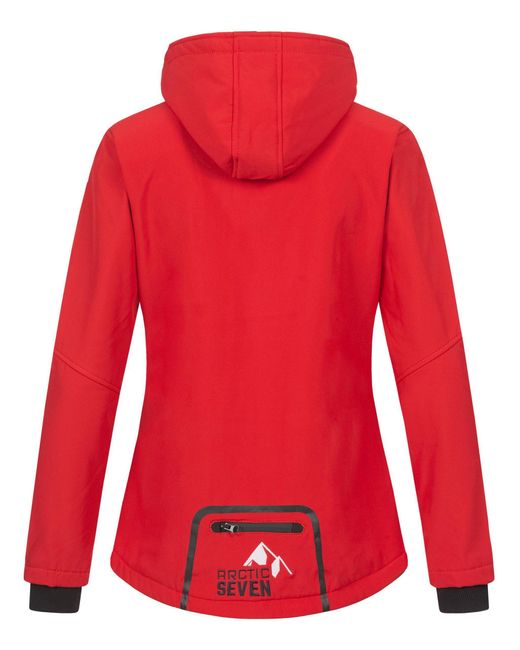 Arctic Seven Red Softshelljacke ASNicolia funktionale Outdoorjacke mit abnehmbarer Kapuze