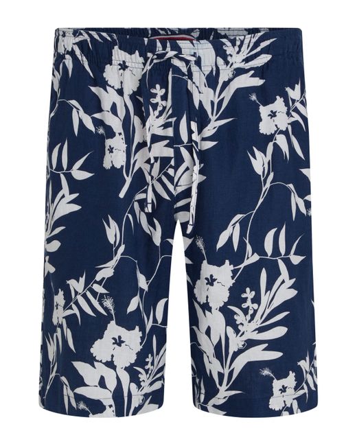 Tommy Hilfiger Shorts HARLEM PO LINEN SHORT mit Allover Print in Blue für Herren