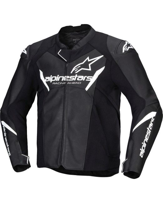Alpinestars Motorradjacke Faster V3 Motorrad Lederjacke Wasserdicht protektoren in Black für Herren