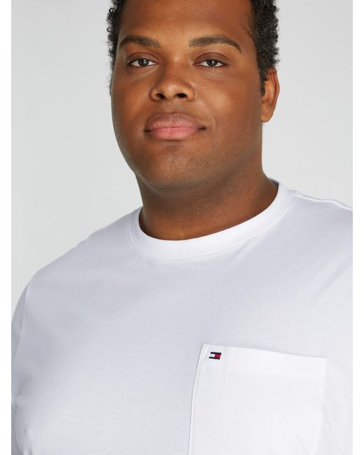 Tommy Hilfiger T-Shirt BT-POCKET TEE-B Große Größen mit Brusttasche in White für Herren