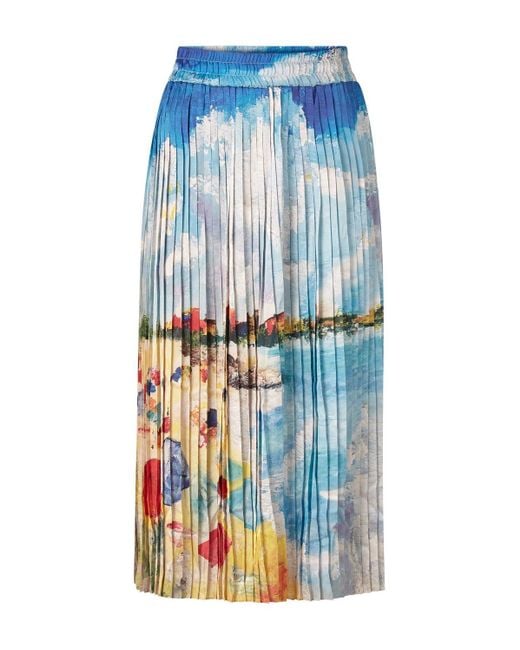 Rich & Royal Blue Sommerrock Printed Plissee Skirt