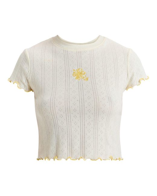 Roxy White Shirttop Pointelle