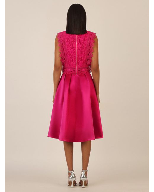 Apart Pink Midirock aus mattschimmerndem Satin