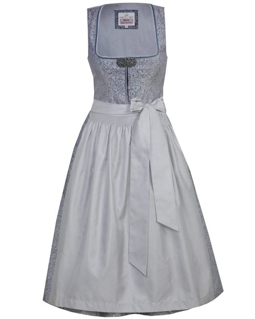 Marjo Gray Dirndl 'Jessica' 695068, Blau Silbergrau 68cm