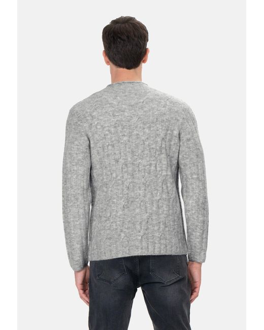 Key Largo Rundhalspullover MST FOUNDER round (1-tlg) in Gray für Herren