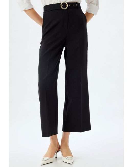 Koton Black Anzughose Hohe Leibhöhe Culotte