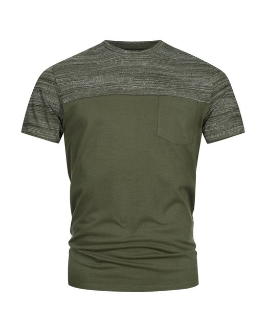 INDICODE T-Shirt INSprings mit dezenter Brusttasche aus angenehmem Material in Green für Herren