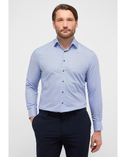 Eterna Langarmhemd COMFORT FIT NON IRON (bügelfrei) in Blue für Herren