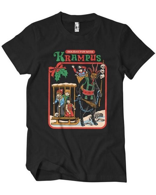 Steven Rhodes Fun With Krampus Big Tall T-Shirt in Black für Herren