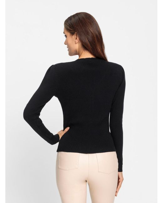 heine Black Strickpullover Feinstrickpullover