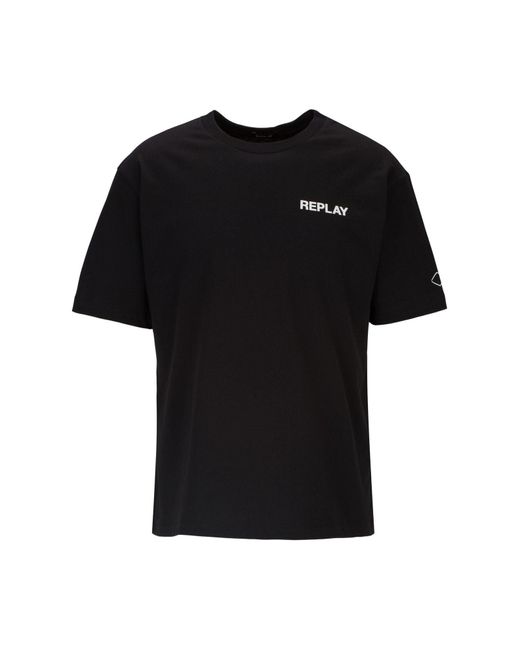 Replay T-Shirt Rundhalsshirt mit Logoschriftzug in Schwarz für Herren |  Lyst DE