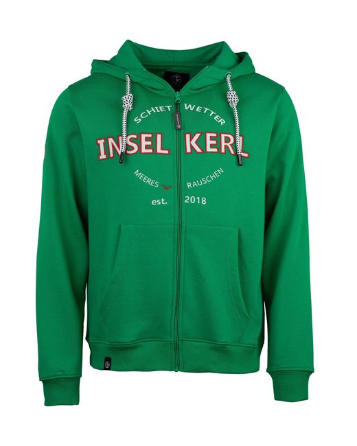 Schietwetter Sweatjacke "Inselkerl Fiete in Green für Herren