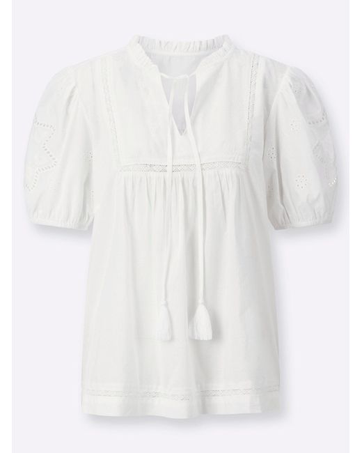 WITT White Klassische Bluse Baumwollbluse