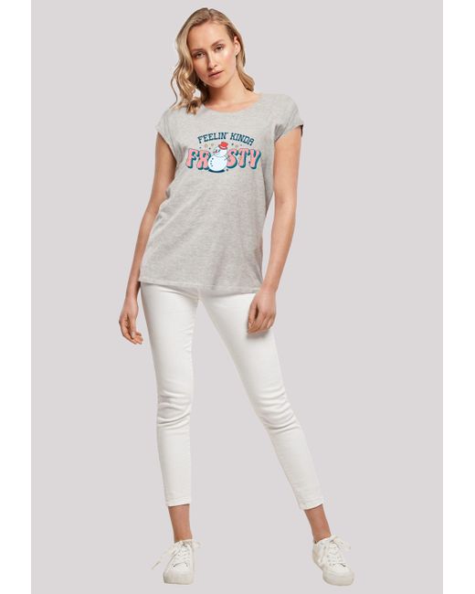 F4NT4STIC White Shirt Feelin Kinda Frosty Snowman Premium Qualität