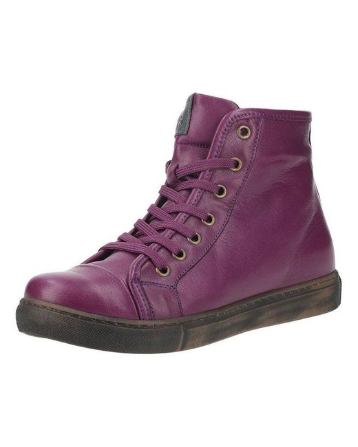 Andrea Conti Purple Stiefelette Leder Schnürstiefelette