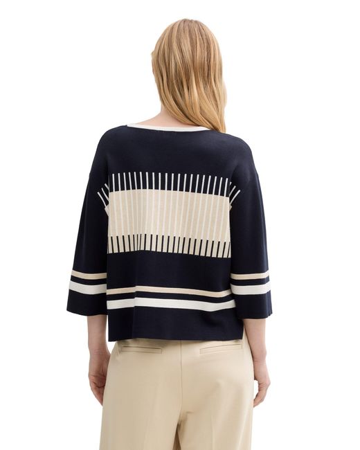 Tom Tailor Blue Strickpullover knit colored stripe pullover