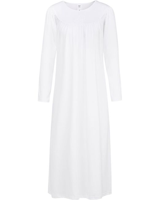 Calida White Nachthemd Soft Cotton Schlafhemd ca. 110 cm lang, Comfort Fit, Raglanschnitt
