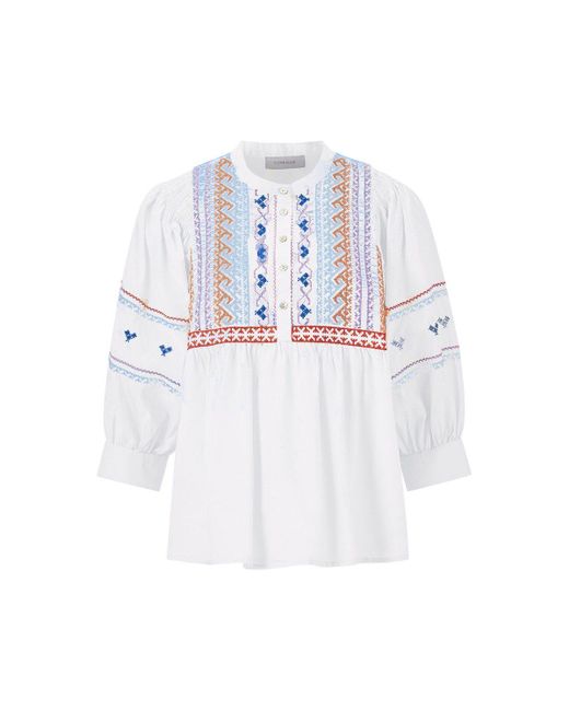 Rich & Royal Blusenshirt blouse with embroidery organic, white