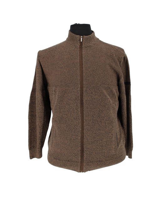 Mode Monte Carlo Strickjacke Zip Camel mit navy in Brown für Herren