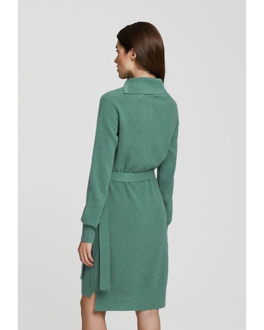 MARC & ANDRÉ Green Strickkleid ELEGANT CONTUR mit Gürteldurchzug