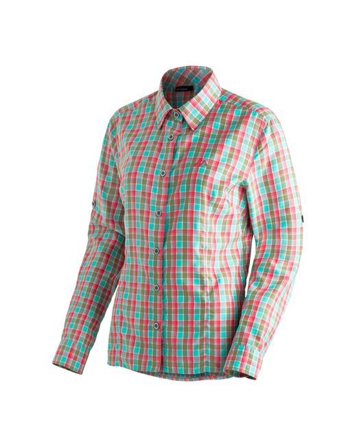 Maier Sports Blue Funktionsbluse Nanni Bluse, langarm Karobluse für Outdoor und Freizeit
