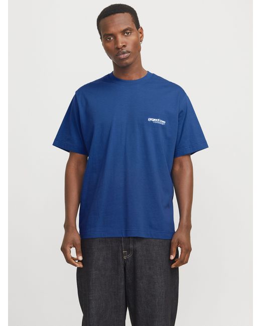 Jack & Jones T-Shirt JCOUNION BACK PRINT TEE SS CREW NOOS in Blue für Herren