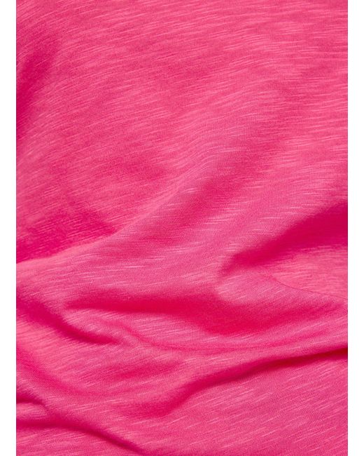 Rabe Pink Print- Basic T-Shirt mit V-Ausschnitt