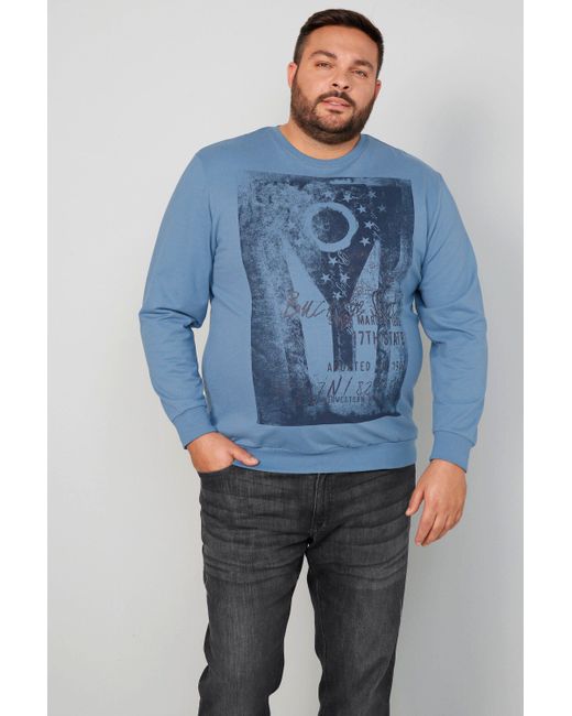 Men Plus Sweatshirt Spezialschnitt in Blue für Herren