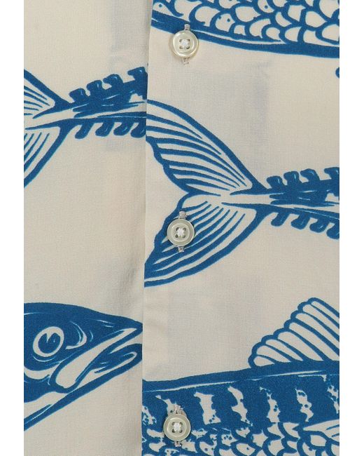 Key Largo Kurzarmhemd MSH KLSARDINES /2 patterned (1-tlg) in Blue für Herren