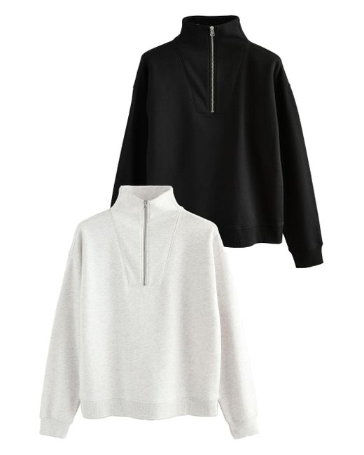 The Set Black Sweater Troyer aus Sweatstoff, 2er-Pack (2-tlg)