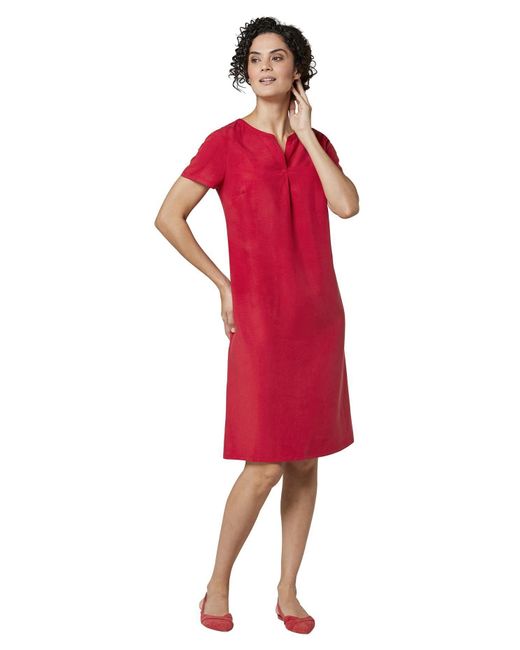 CREATION L PREMIUM Tunikakleid Lyocell-Leinen-Kleid in Rot | Lyst DE