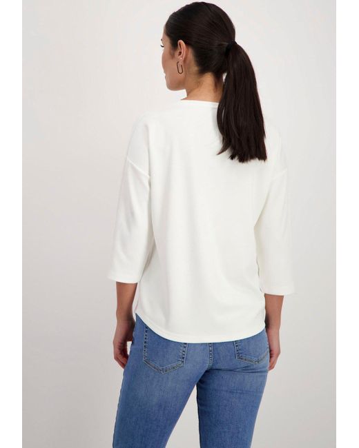 Monari White Sweatshirt mit Frontprint