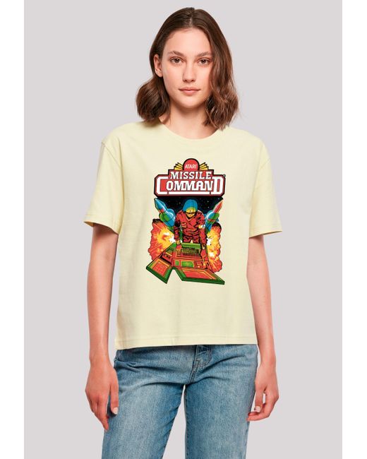 F4NT4STIC Yellow Shirt Arcade Game Atari Retro Premium Qualität