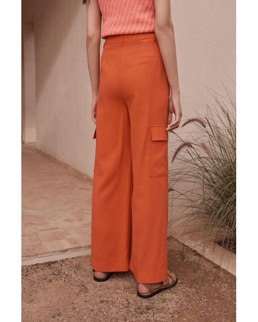 Next Red Schicke Utility-Cargohose mit weitem Bein (1-tlg)