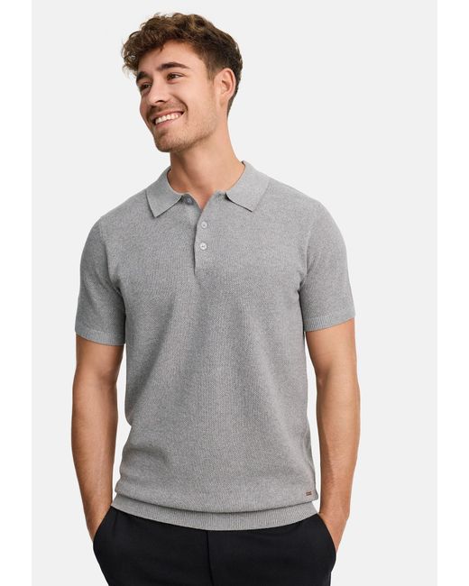 INDICODE Poloshirt INVorm mit dezent strukturierter Oberfläche für das gewisse Etwas in Gray für Herren