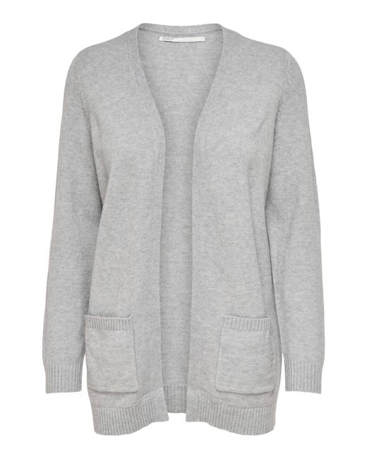 ONLY Gray ONLLESLY L/S OPEN CARDIGAN KNT NOOS